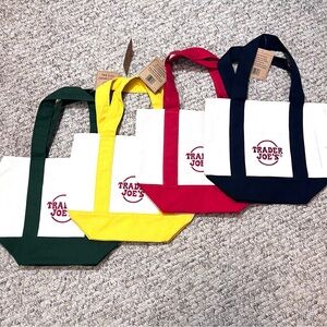 Trader Joe's Colorful Canvas Tote Bag Set